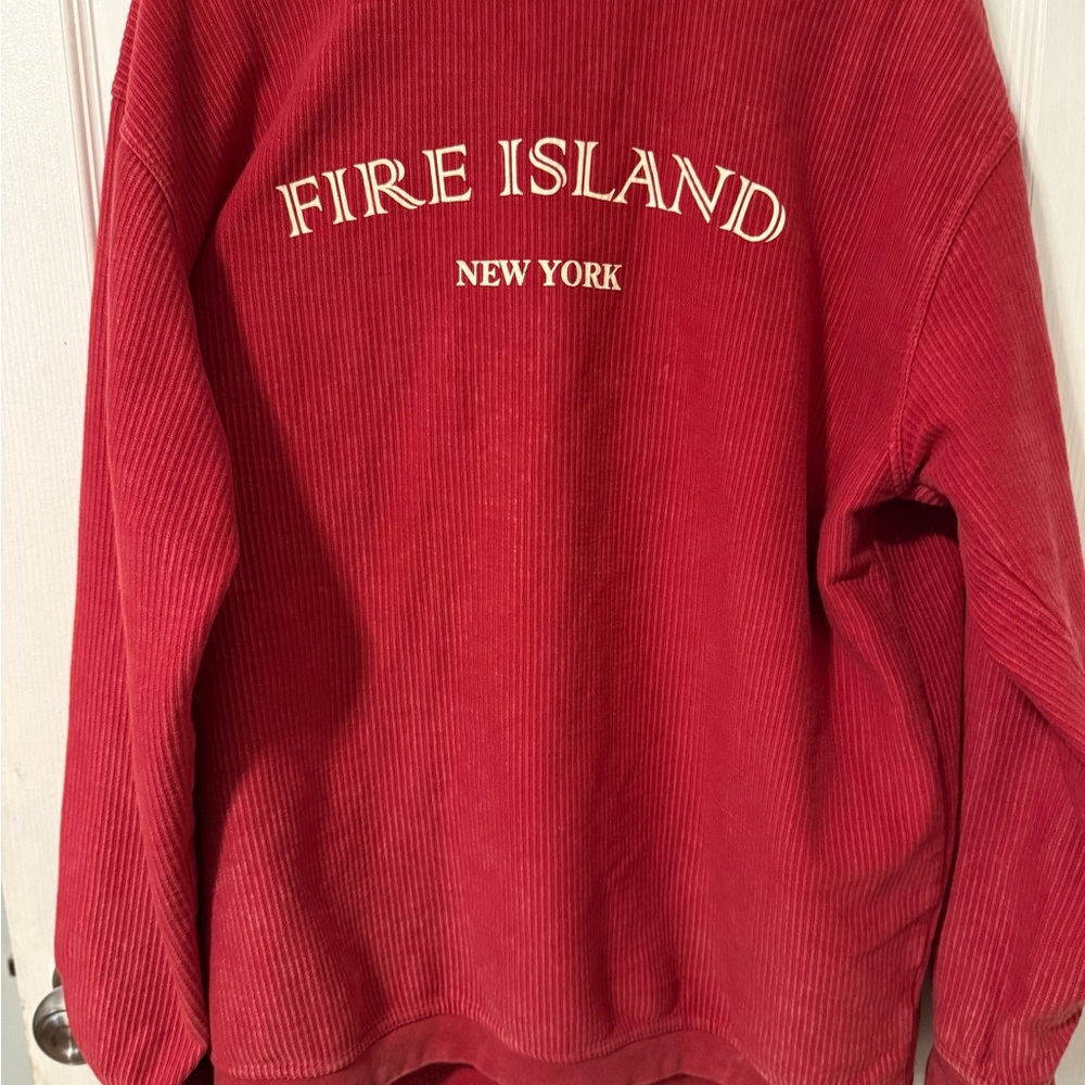 Oversized beachy 100% cotton Red Crewneck waffle  Top